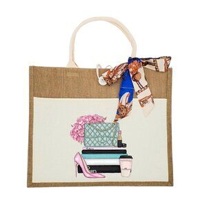 Large Canvas Tote, Peace Love Wine - Eco Friendly, Reusable, Beach Grocery Tote